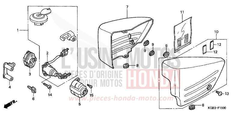 SEITENABDECKUNG von Shadow VT125C CANDY GLORY RED-U (R101) von 1999